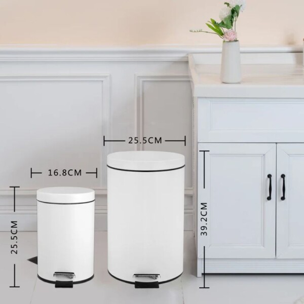 SET PAPELERAS CON PEDAL 3 Y 12 LTS - BLANCO SET PAPELERAS CON PEDAL 3 Y 12 LTS - BLANCO