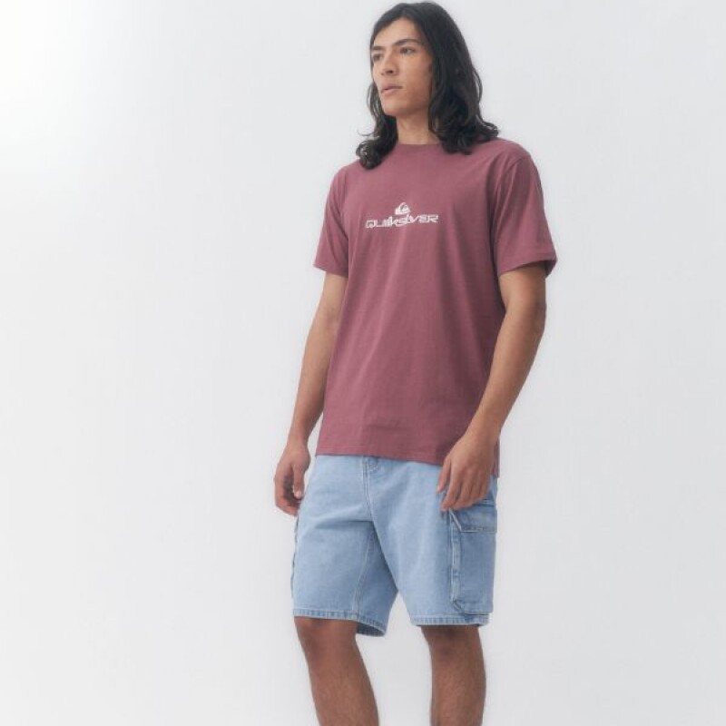 Remera Quiksilver Logo Rosa Viejo
