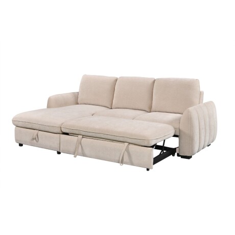 Rinconera Cama Thesi (C/Baúl) - Tela Microfibra - Chaise izquierdo City 102 (Beige)