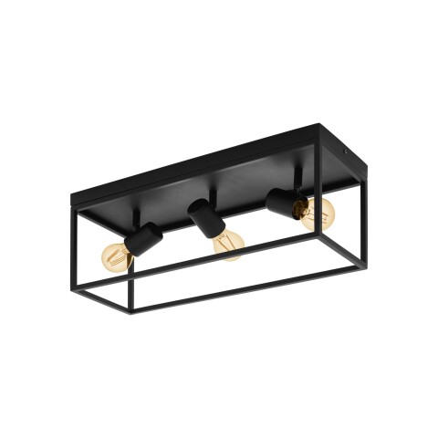 Lámpara techo prisma acero vidrio 3xE27 SILENTINA EG3474