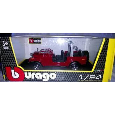 Jeep Wrangler Burago Escala 1:24 Rojo Jeep Wrangler Burago Escala 1:24 Rojo