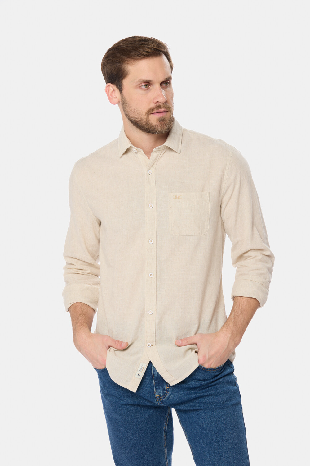 CAMISA DE LINO Beige