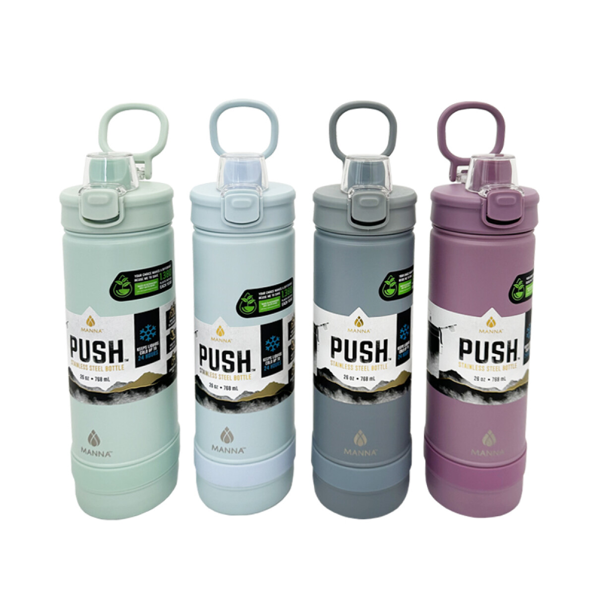 Botella con tapa push para bebidas frías 768ml - TV0464 