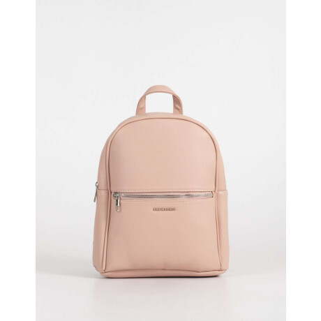 Mochila De Cuerina Con Bolsillo Rosa Viejo