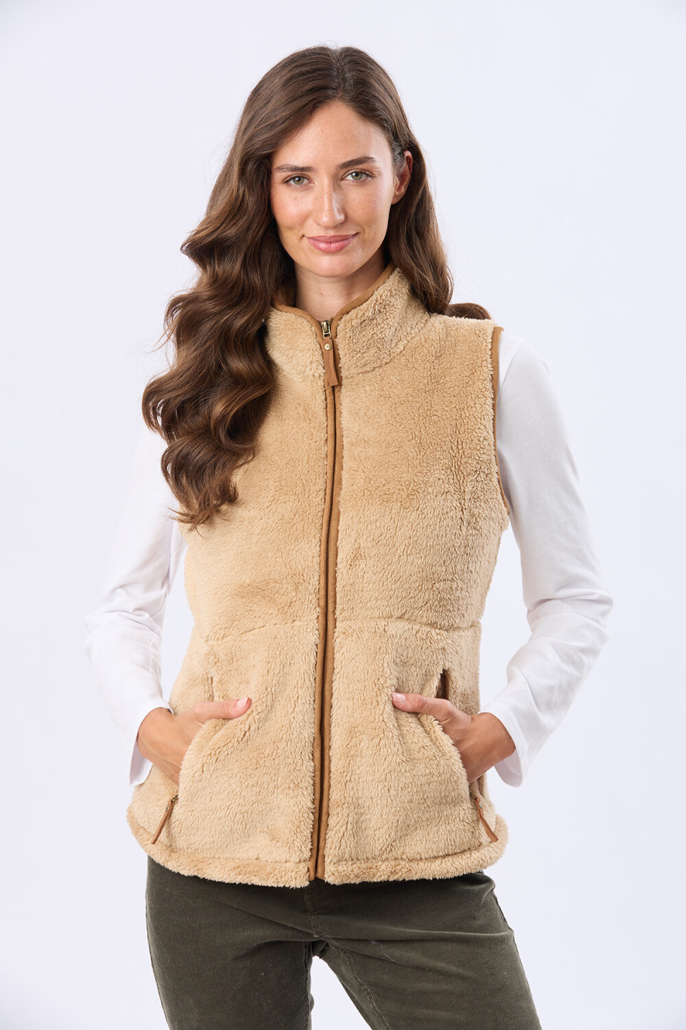CHALECO SHERPA SUAVE Tostado