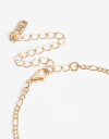 Collares Cortos Metal Collar Multidijes Conejitos Y Flores - Dorado