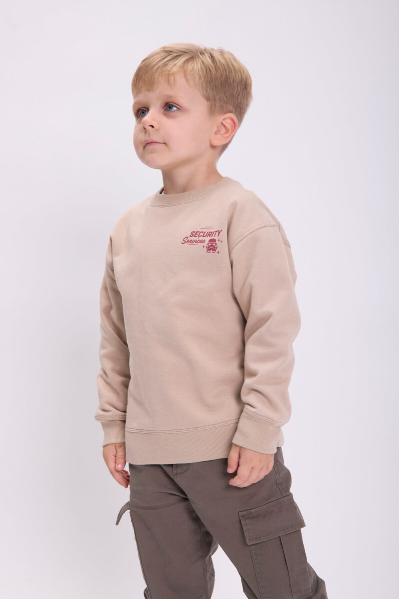 Buzo deportivo estampado Beige