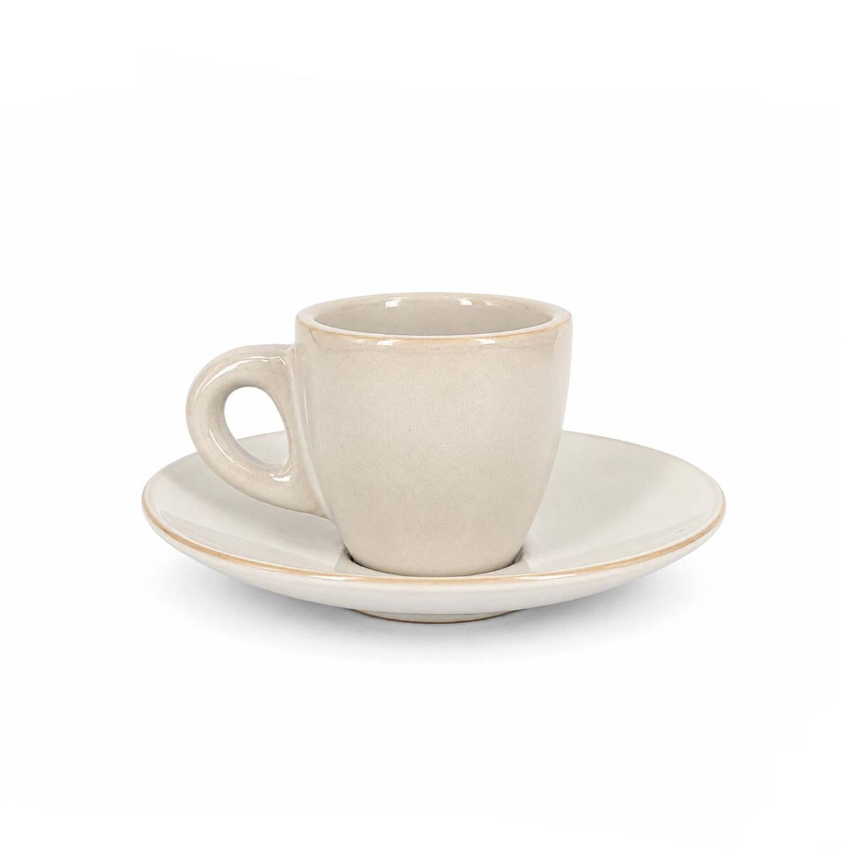 Taza de café con plato 100 ml blanca 
