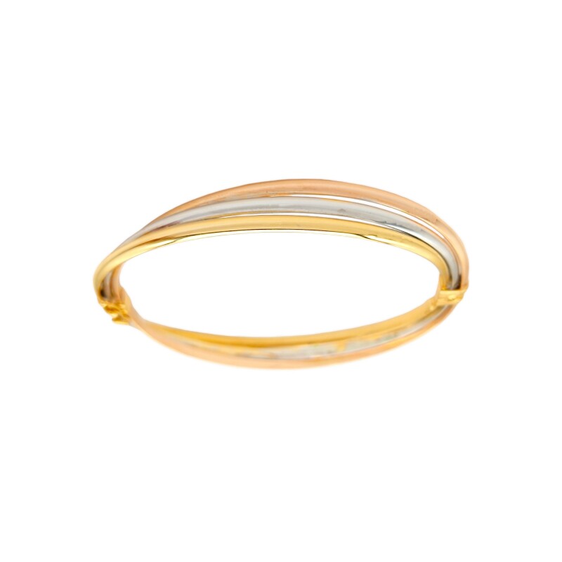 Brazalete Pulsera Tres Aros-Oro Bajo-Sin Piedra-BR8000 Sinpiedra