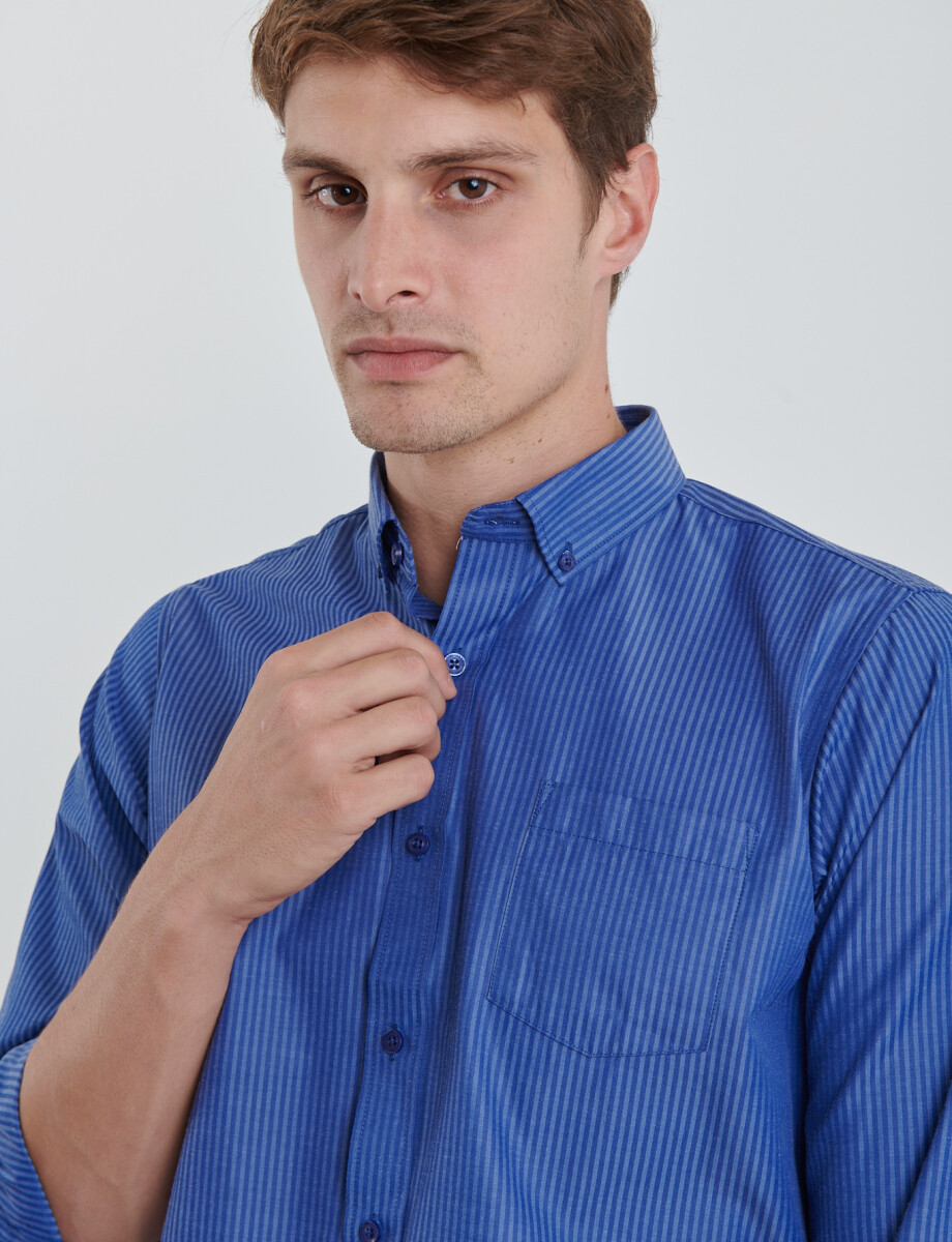 012624 CAMISA HARRINGTON LABEL Azul