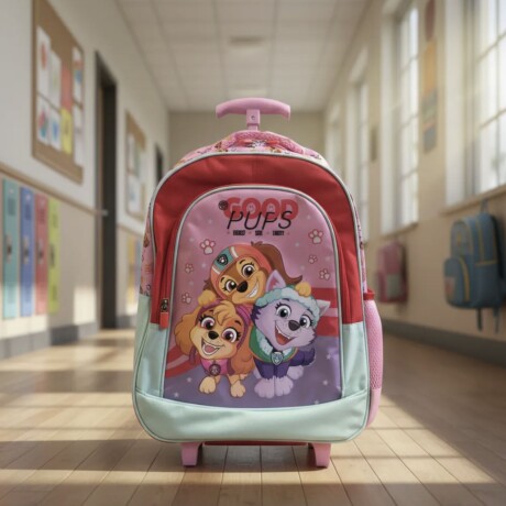 Mochila Nickelodeon 3D Con Carro 40x30x14 Rosa