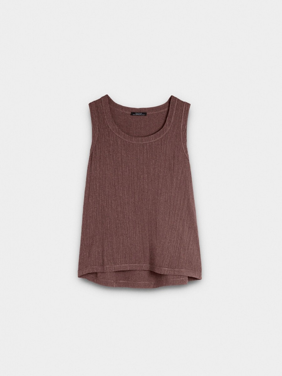 Top Fluido De Rayas marron
