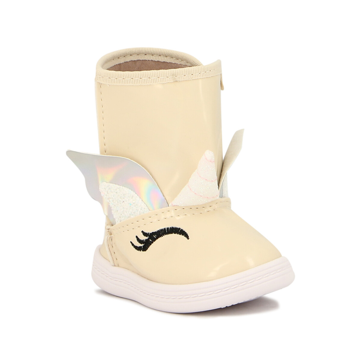 Molekinha Pantubota Unicornio Charol - Crema-plata 