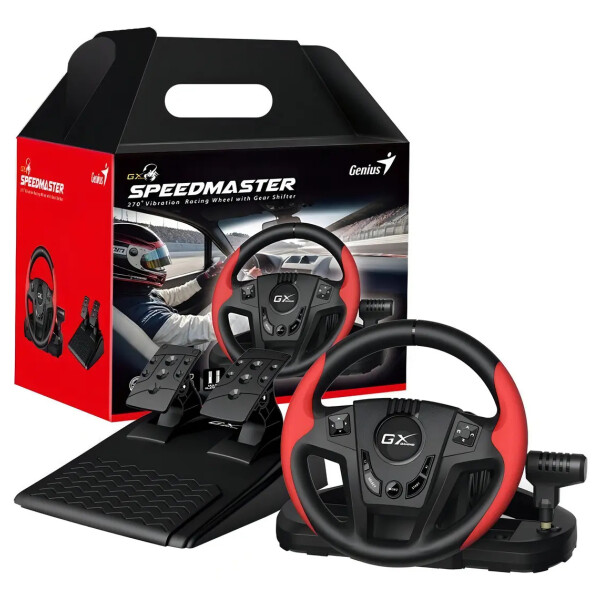 Volante Genius Speedmaster Con Pedales Y Palanca De Cambios VOLANTE GENIUS SPEEDMASTER 270º