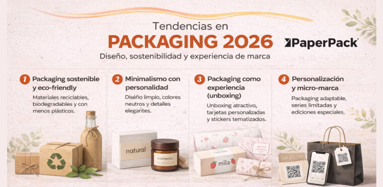 Tendencias en packaging 2026: diseño, sostenibilidad y experiencia de marca.