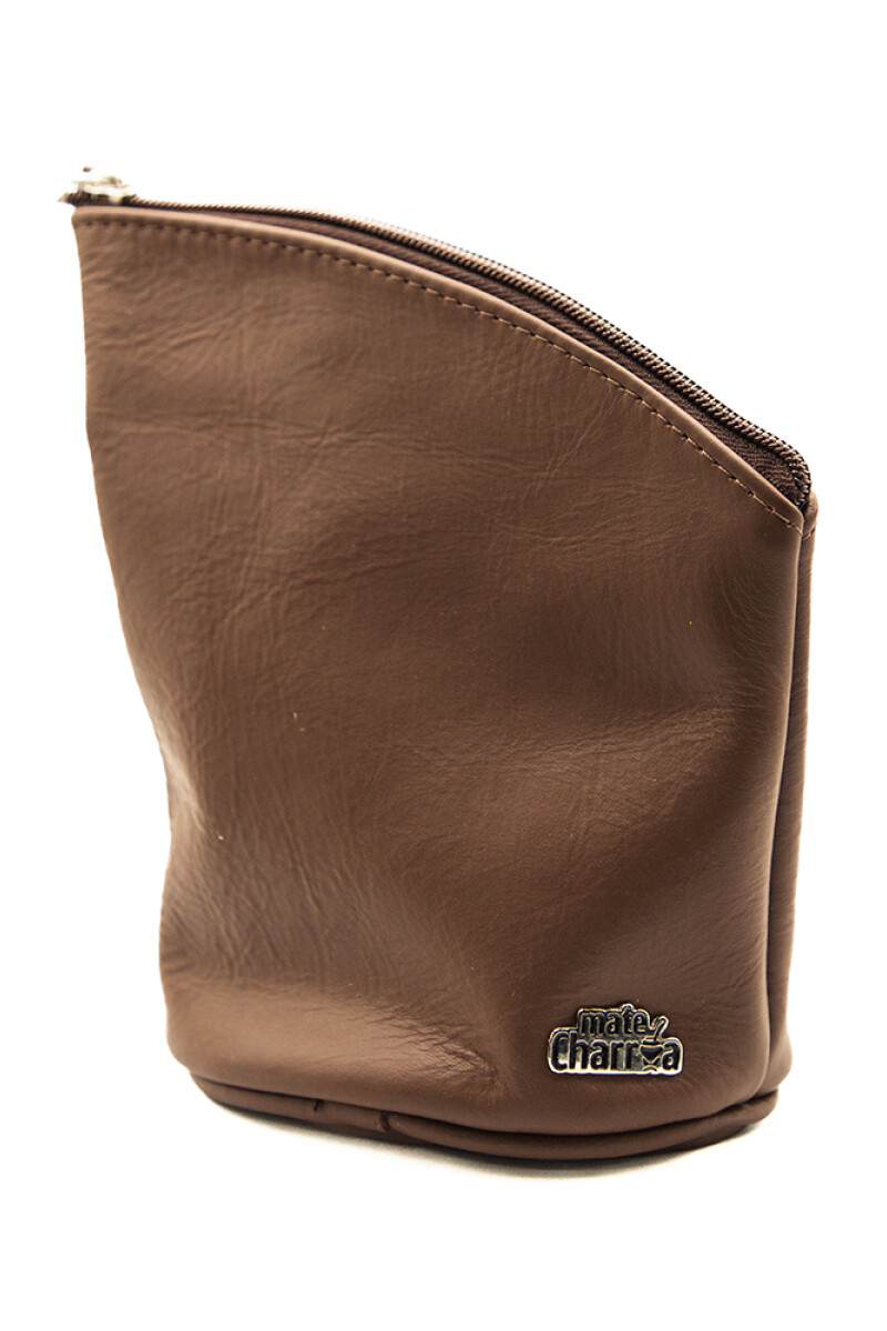 MATE CHARRUA YERBERO CON CIERRE 350g MARRON