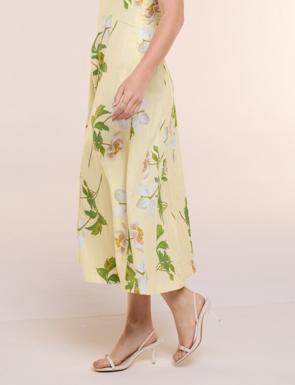 Vestido Algodón Flores AMARILLO/MULTI