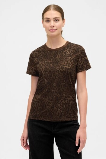 Remera Gràfico Manga Corta Mujer Woodsy Brown