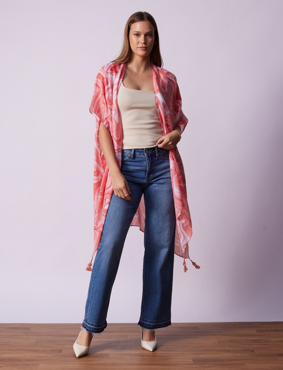 Kimono Printed - Coral/multi 