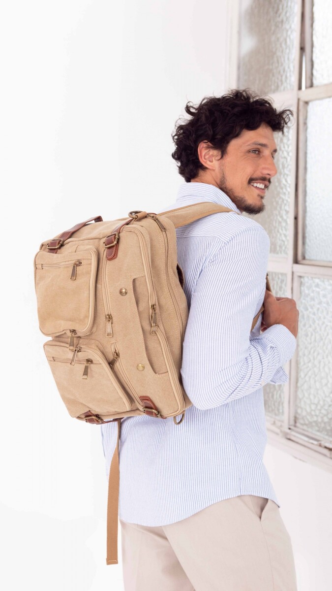 PORTA NOTEBOOK MOCHILA WORLD - KAKI 