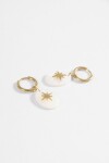 Aros acero dije estrella dorado