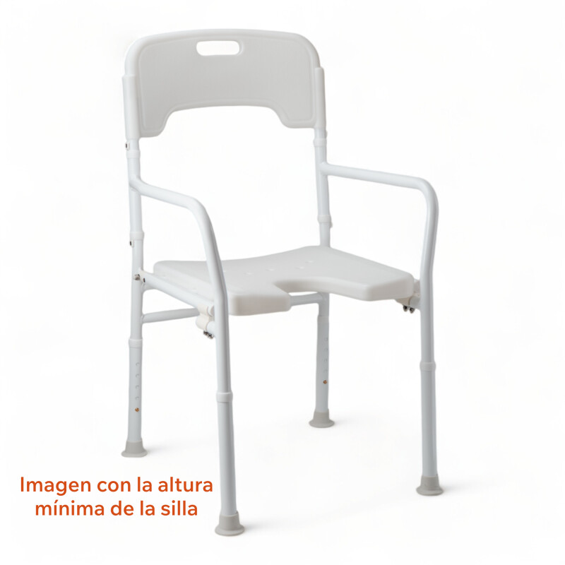 Silla Para Aducha Plegable Altura Ajustable Brazos Respaldo Sin Color