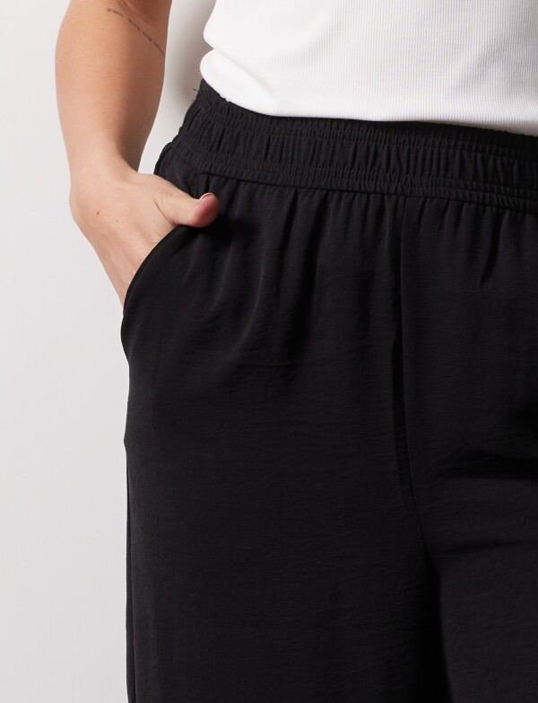 Pantalon Wide Leg Solid NEGRO