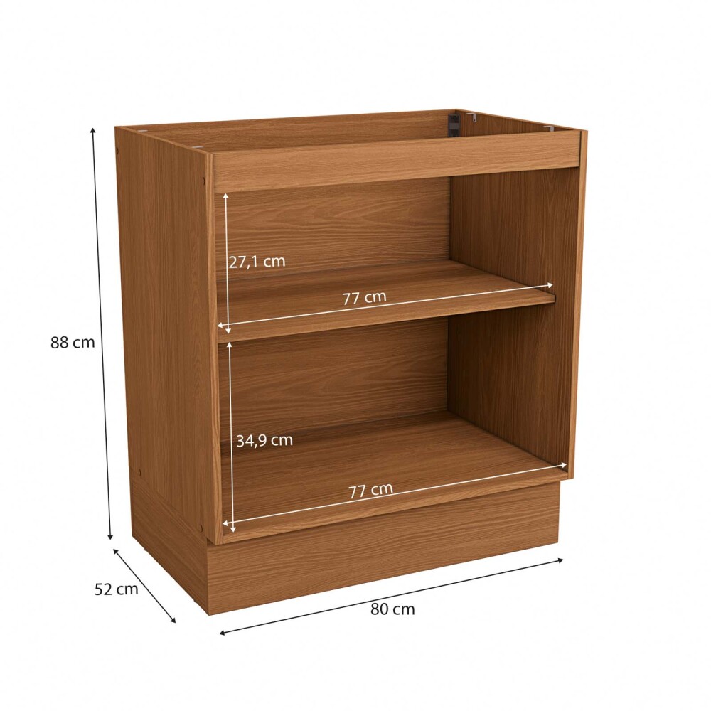 BAJO MESADA 80 CM MDF-Y-MDP MARRON GÉNOVA