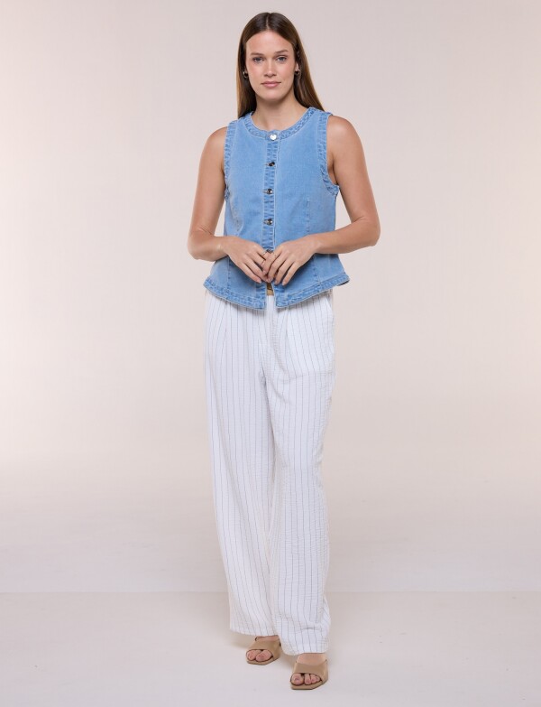 Chaleco Denim Sastrero Entallado JEAN CLARO