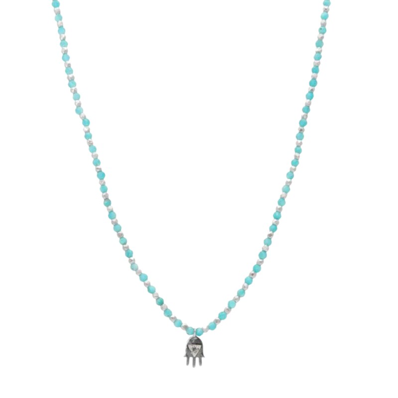 Conjunto Parvati- Plata rodinada 925 - Piedra Amazonita-CJ2013 conpiedra