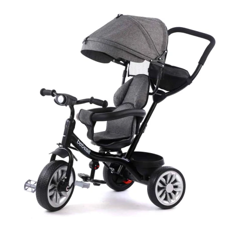 Triciclo Giratorio 360 Bebesit 3 en 1 Color Gris GRIS