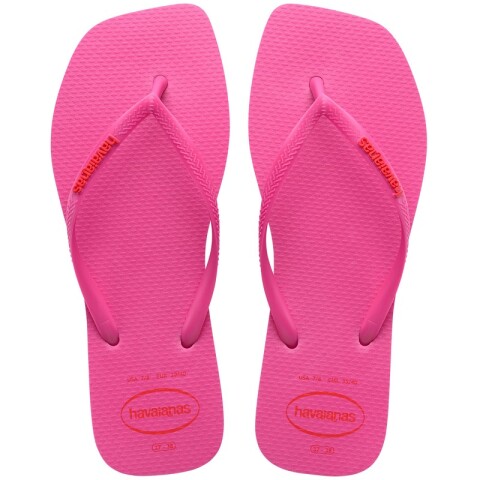 Ojotas Havaianas Slim Square Logo Pop Pp Rosado