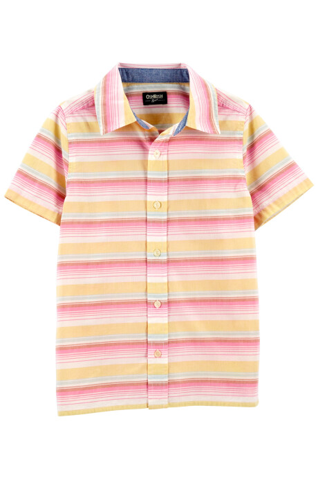 Camisa de algodón manga corta diseño a rayas Sin color