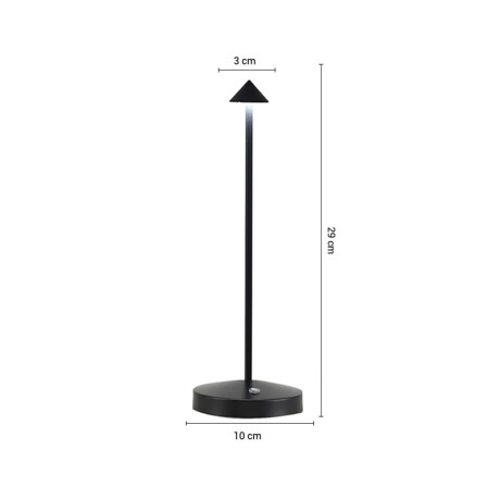 LAMPARA DE MESA ARROW RECARGABLE DIMM Lámpara de Mesa Arrow Recargable Dimerizable Negra