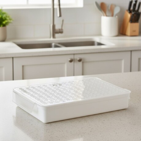 Organizador de cubiertos con tapa BLANCO