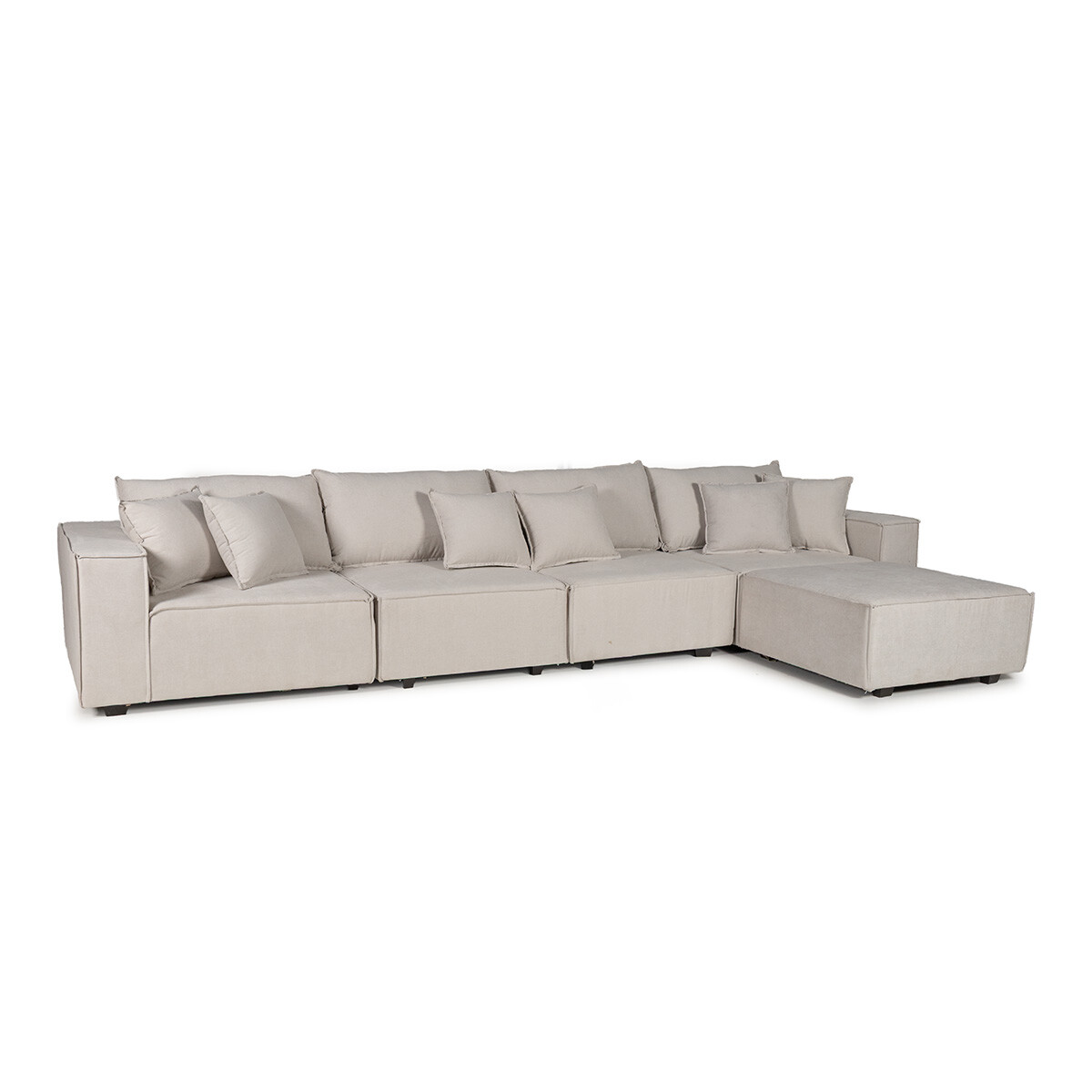 Sofá Modular Maia (5 módulos) - Tela Microfibra - 12072 (Beige) 