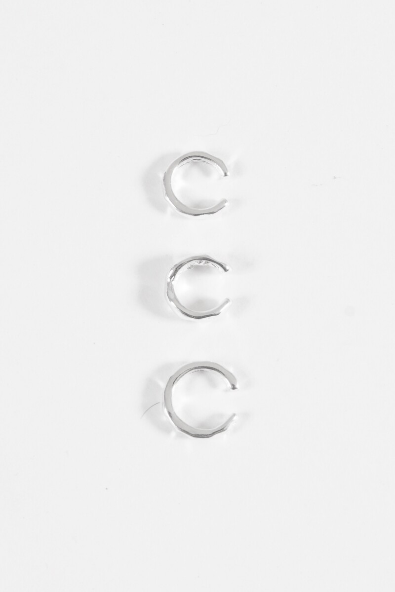 Set de tres earcuff texture plateado