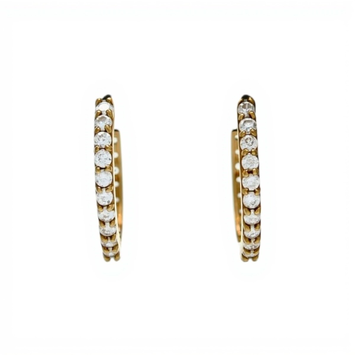 Caravanas aros de zirconias - Oro bajo - Zirconia - CA8032 - conpiedra 