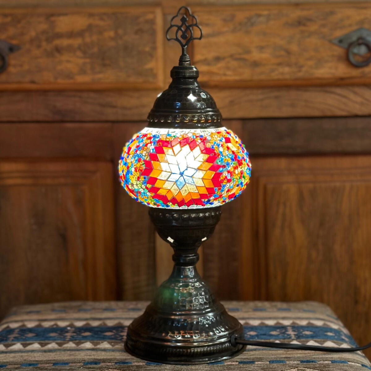 Lámpara vitraux de mesa multicolor TM12 