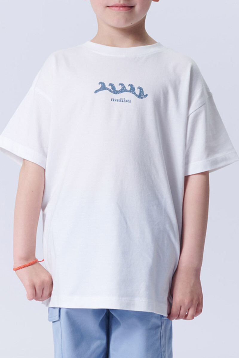 Remera Estampa Olas Blanca