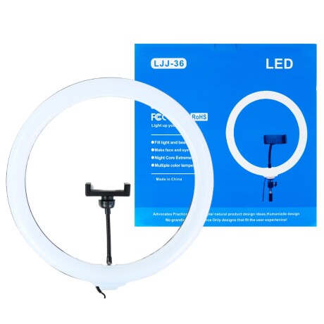 Aro de luz con 3 intensidades + soporte para celular Aro de luz con 3 intensidades + soporte para celular