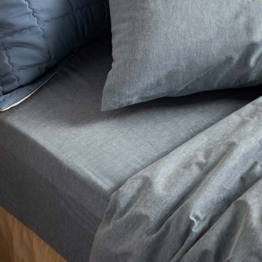 JUEGO SÁBANAS KING ALGODON-Y-POLIESTER CHAMBRAY