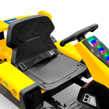 Auto Carreras A Batería C/control Kart Doble Tracción Amarillo