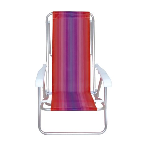 Reposera Silla Reclinable De Playa 4 Posiciones Aluminio Coral/violeta