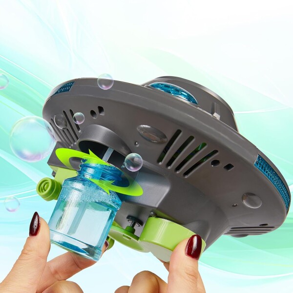 Burbujero Giratorio Automatico Con Luces Burbujas Recargable Variante Color Gris