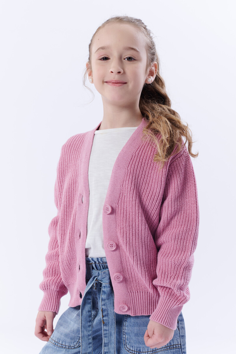 Cardigan Punto Rosa