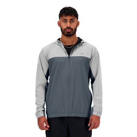 Campera New Balance de Hombre - WOVEN FULL ZIP - MJ41018GT GREY