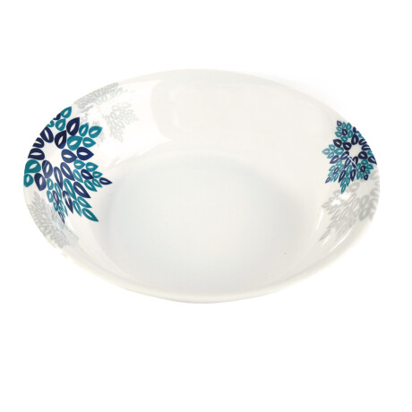 PLATO HONDO MELAMINA LINEA FLORAL AZUL-VERDE PLATO HONDO MELAMINA LINEA FLORAL AZUL-VERDE