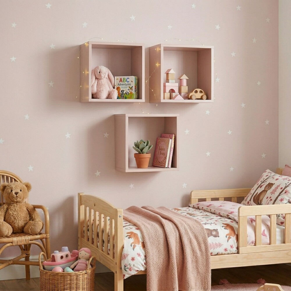 Estantes Cuadrados X3 - JuJu Rosa