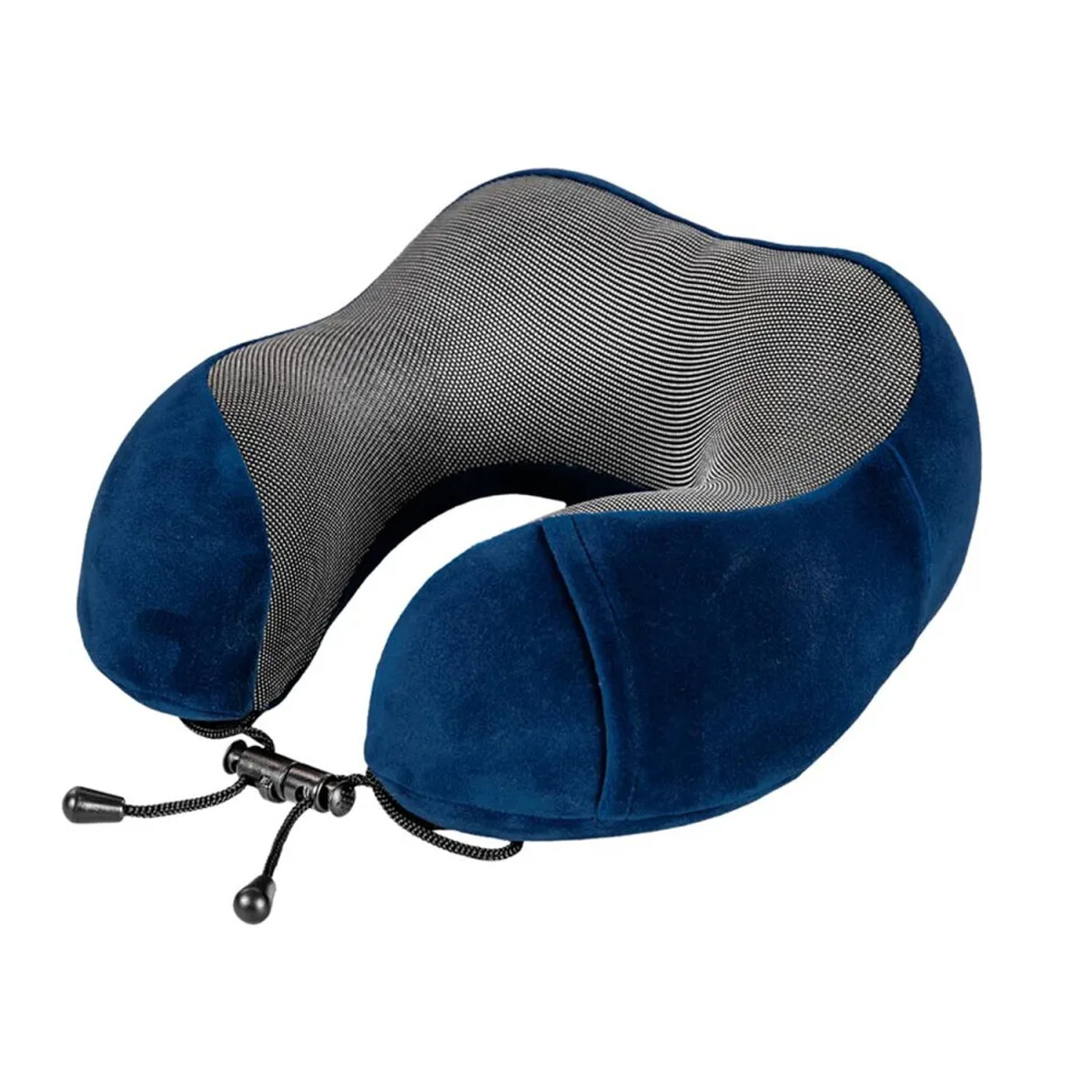 Almohadón De Viaje Viscoelástico Cervical C/Memoria Afelpado - Azul 